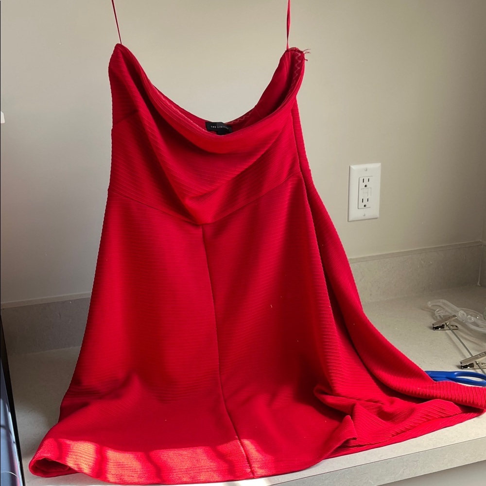 The Limited Vibrant Strapless Dress in Red